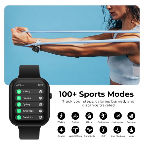 iTouch TOUCH AIR 5 Smartwatch 1.85-Inch AMOLED Display & Heart Rate Monitor, NIB - Picture 5 of 8